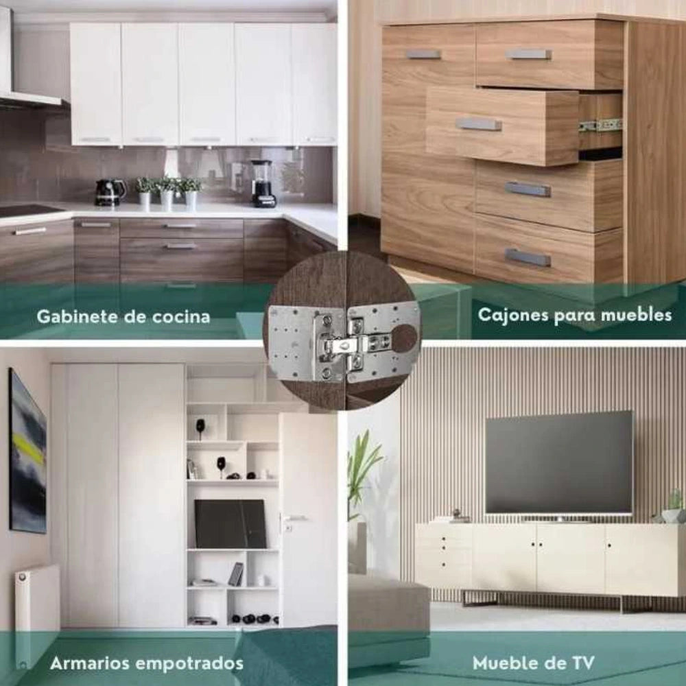 Placa de reparación metálica para gabinetes con bisagra x 4 Unidades