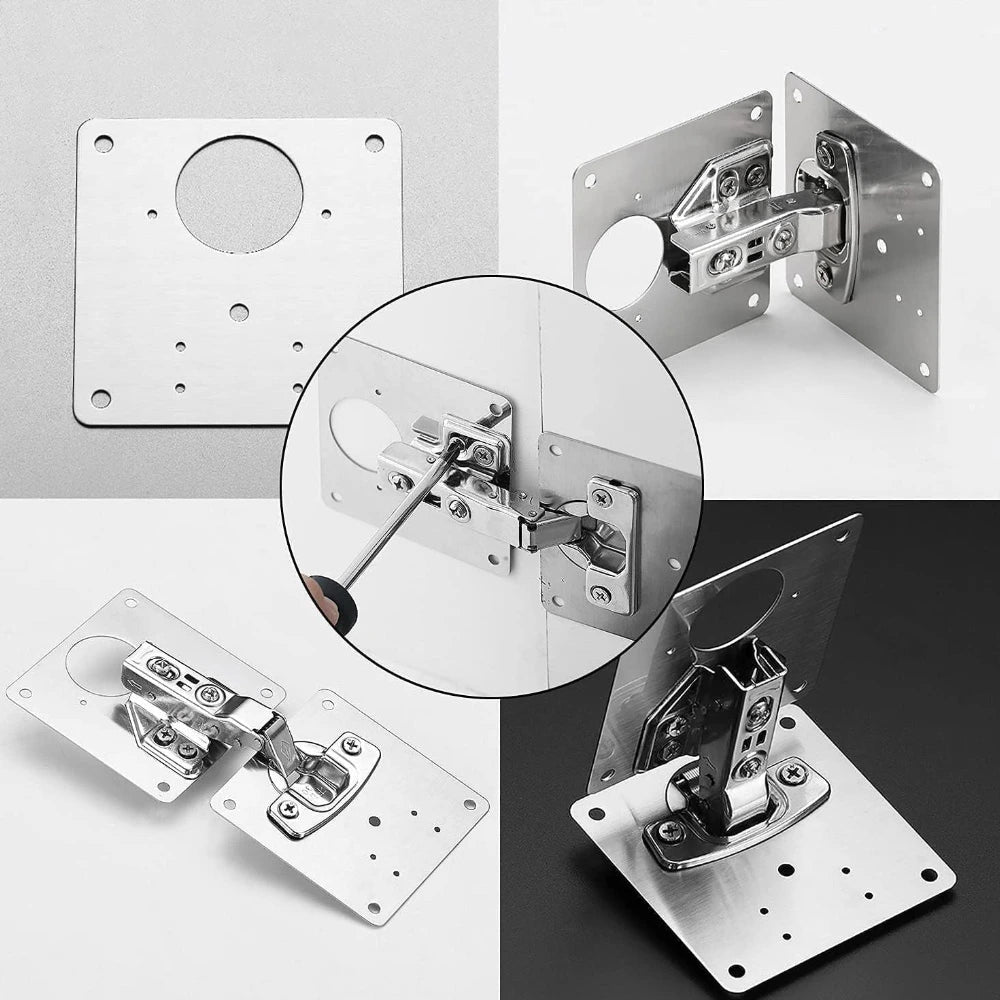 Placa de reparación metálica para gabinetes con bisagra x 4 Unidades