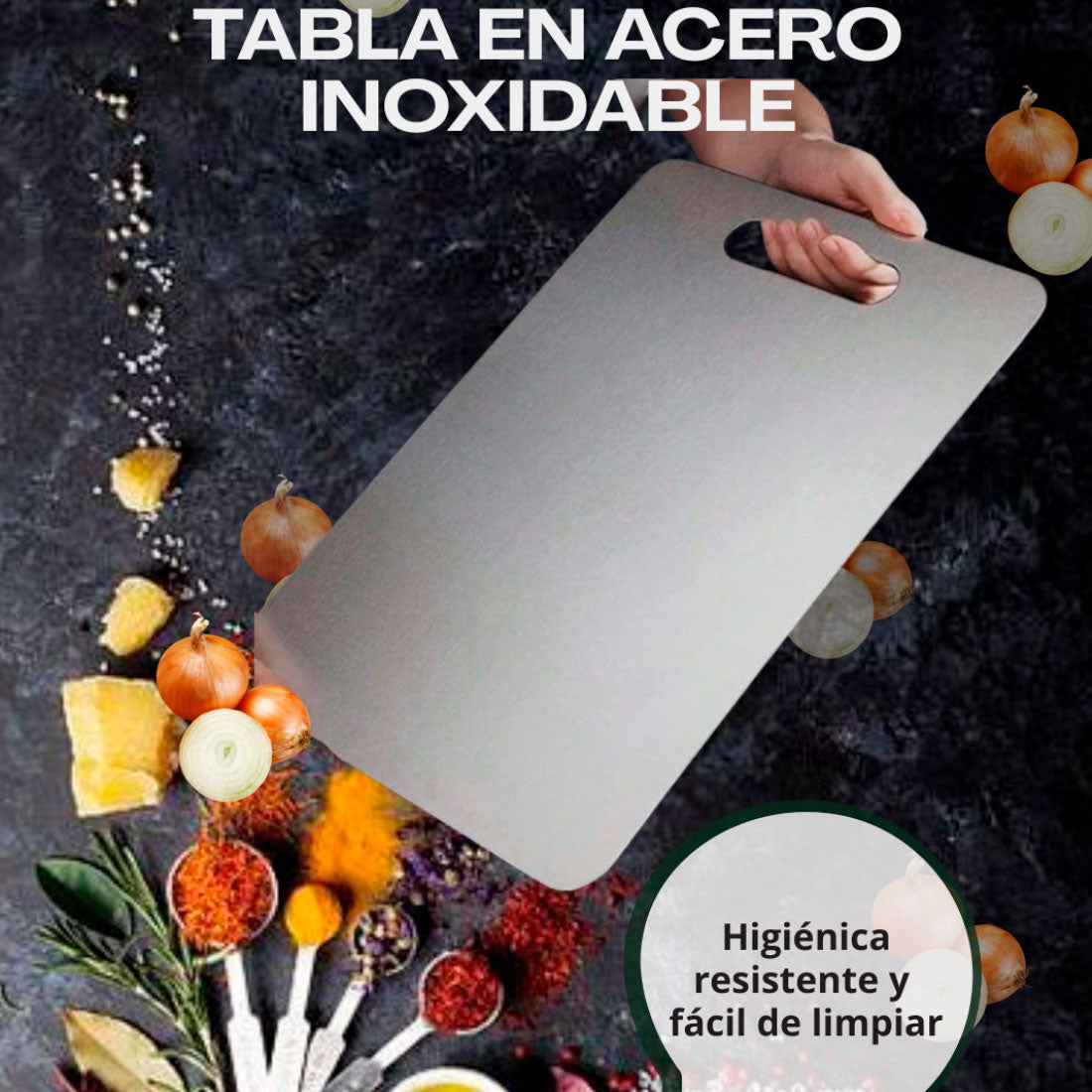 Tabla de Picar de Acero Inoxidable Premium Fiorenza® 20 × 30 cm