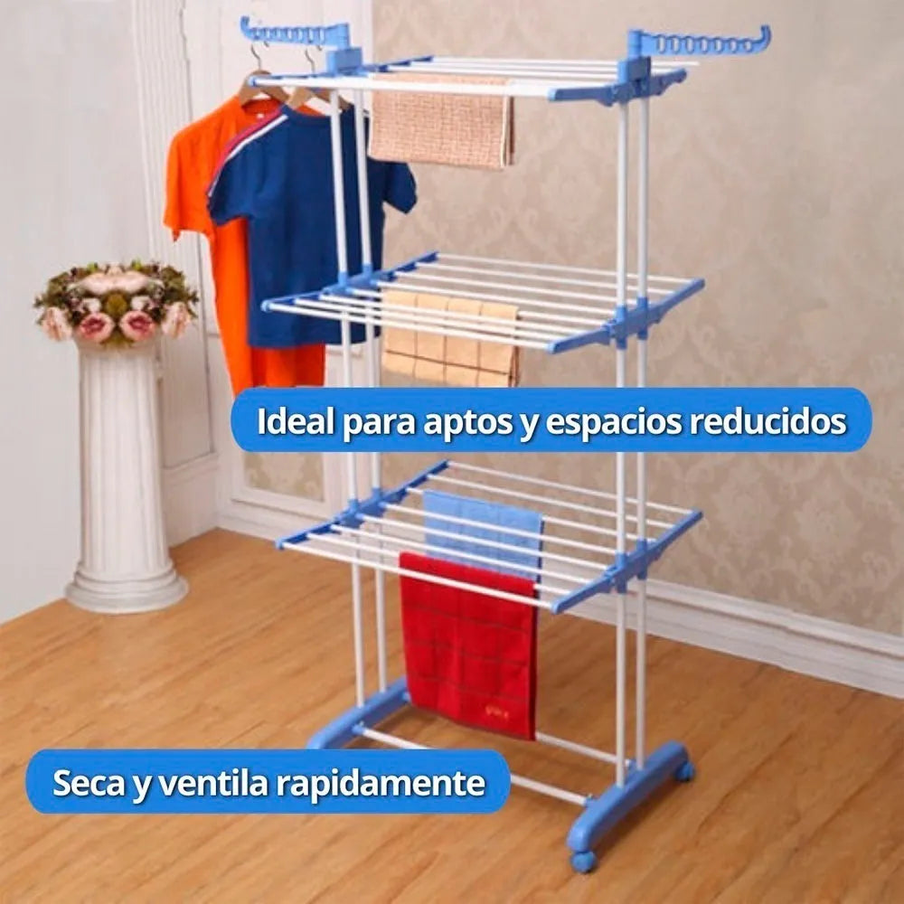 Tendedero de ropa plegable de 4 niveles